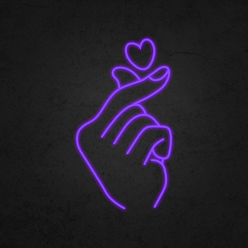 Finger Heart Neon Sign | Neonoutlets.