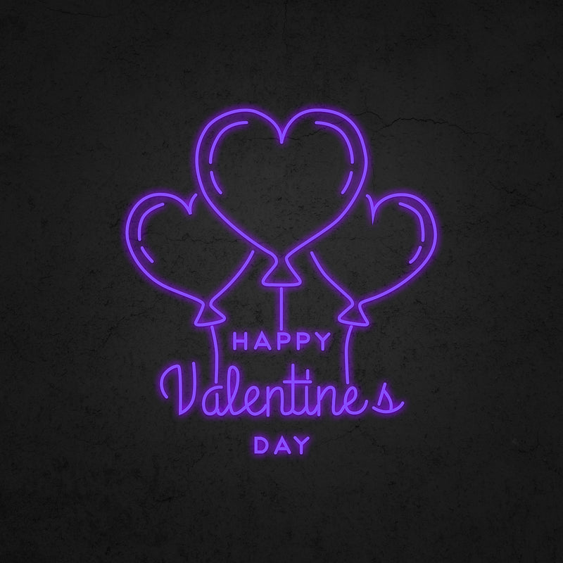 Balloons On Valentine's Day Neon Sign | Neonoutlets.