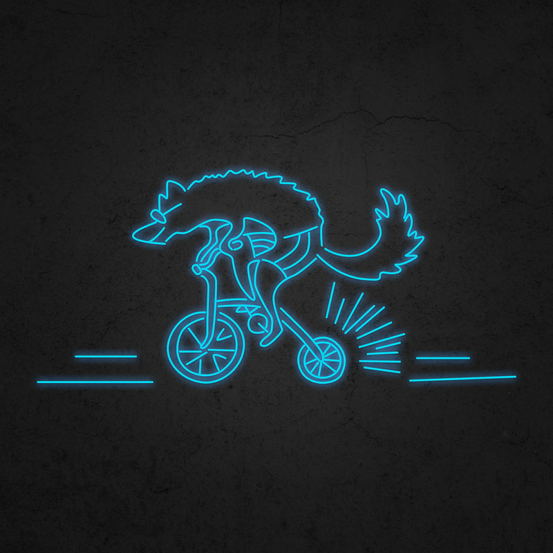 The Wolf Riding A Bike Neon Sign | Neonoutlets.