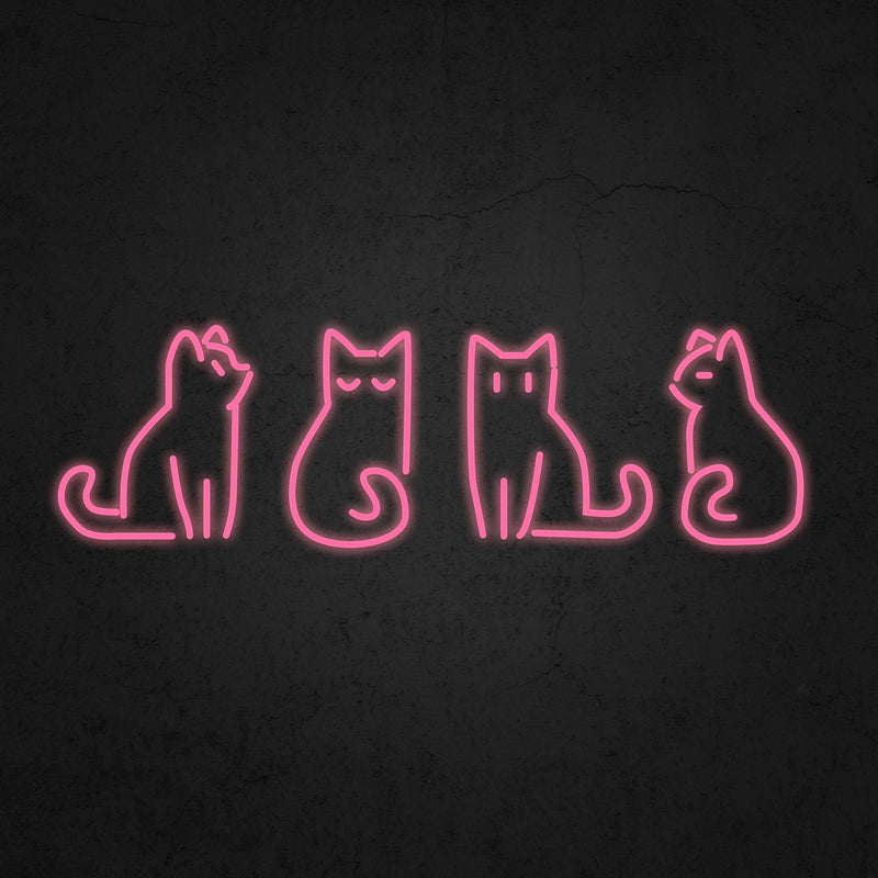 4 Kitties Neon Sign | Neonoutlets.