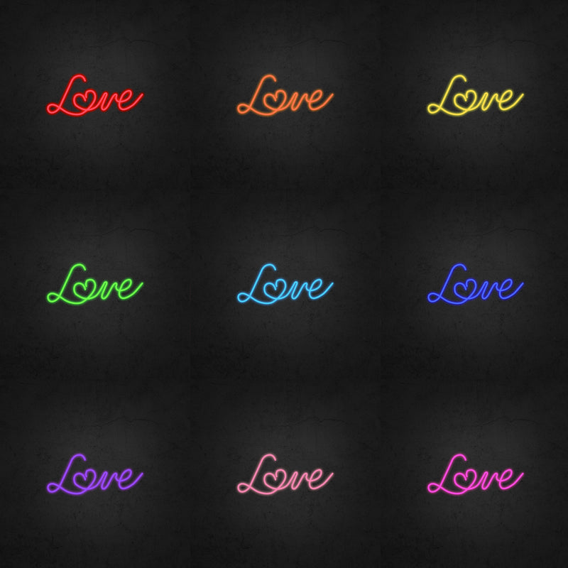 Love With Heart Icon Neon Sign | Neonoutlets.