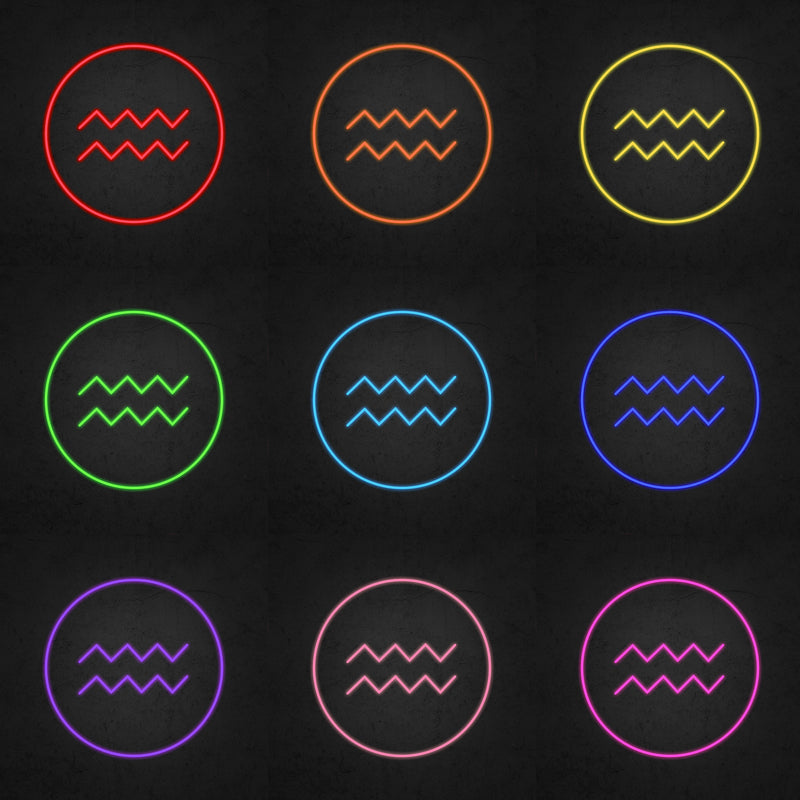 Zodiac Symbol Aquarius Neon Sign | Neonoutlets.