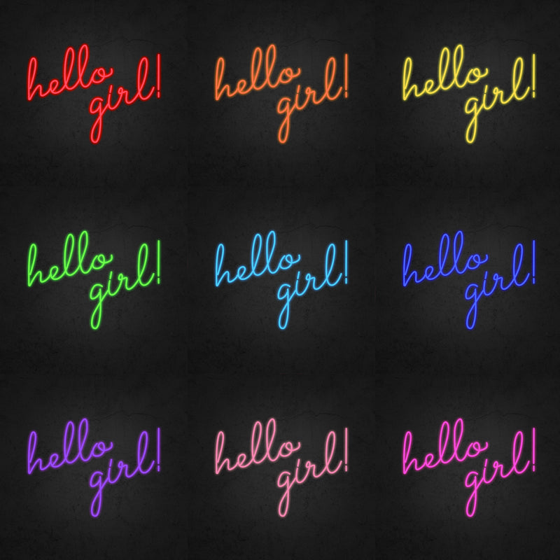 hello girl! Neon Sign | Neonoutlets.